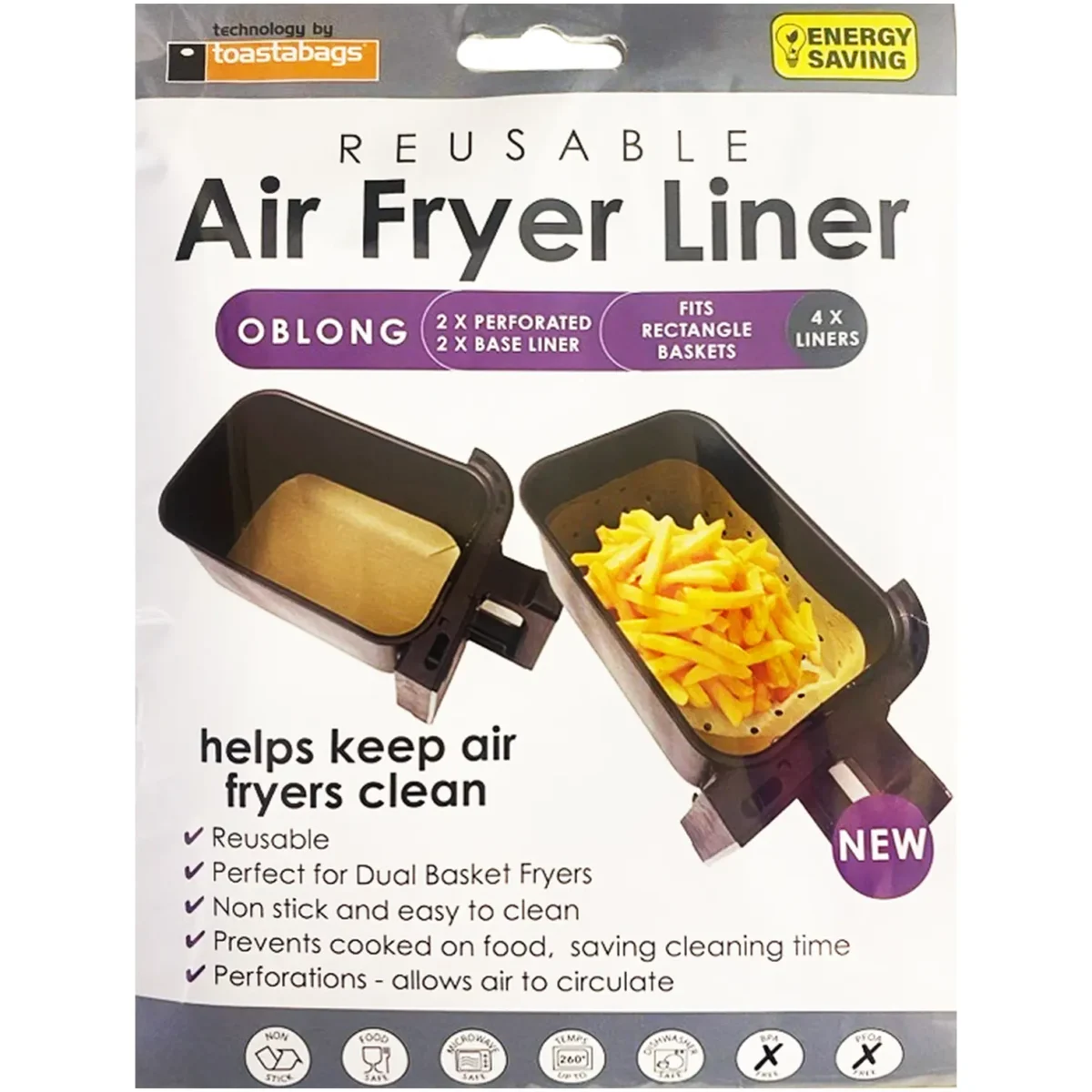 Toastabags Reusable Oblong Air Fryer Liner - Image 1