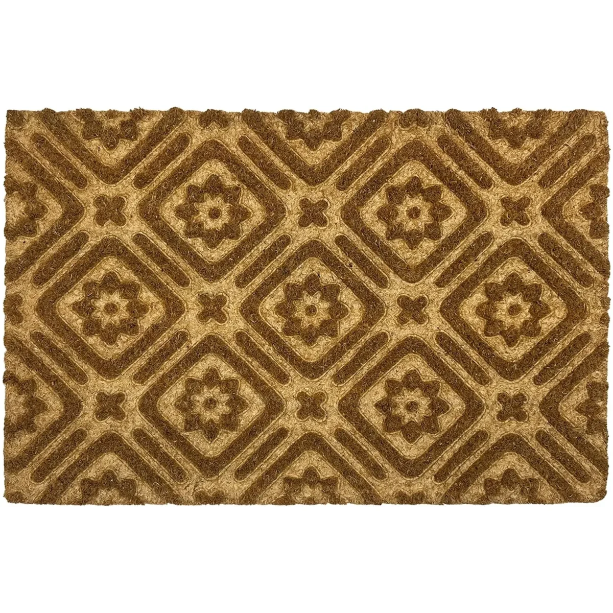 Mighty Mats Designer Collection Embossed Coir Mat Trellis 40x60cm - Image 1