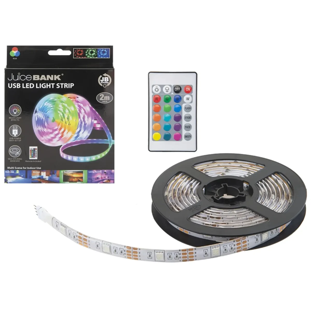 Juice Bank Remote Control LED Strip Light 2m - Image 1