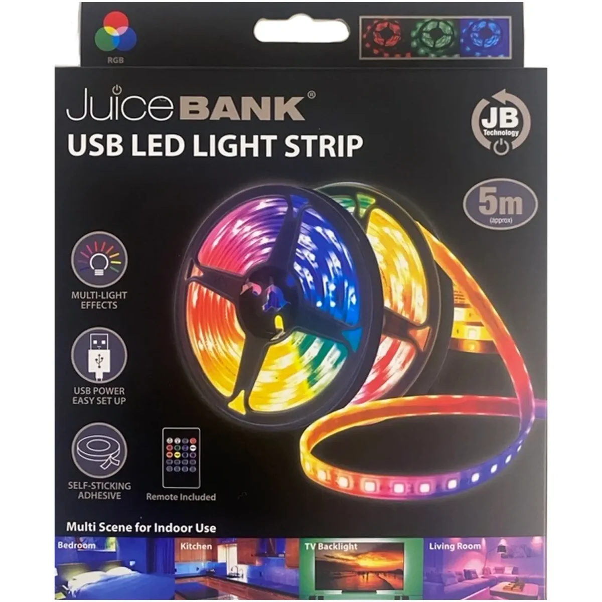Juice Bank Remote Control LED Strip Light 5m - Image 1