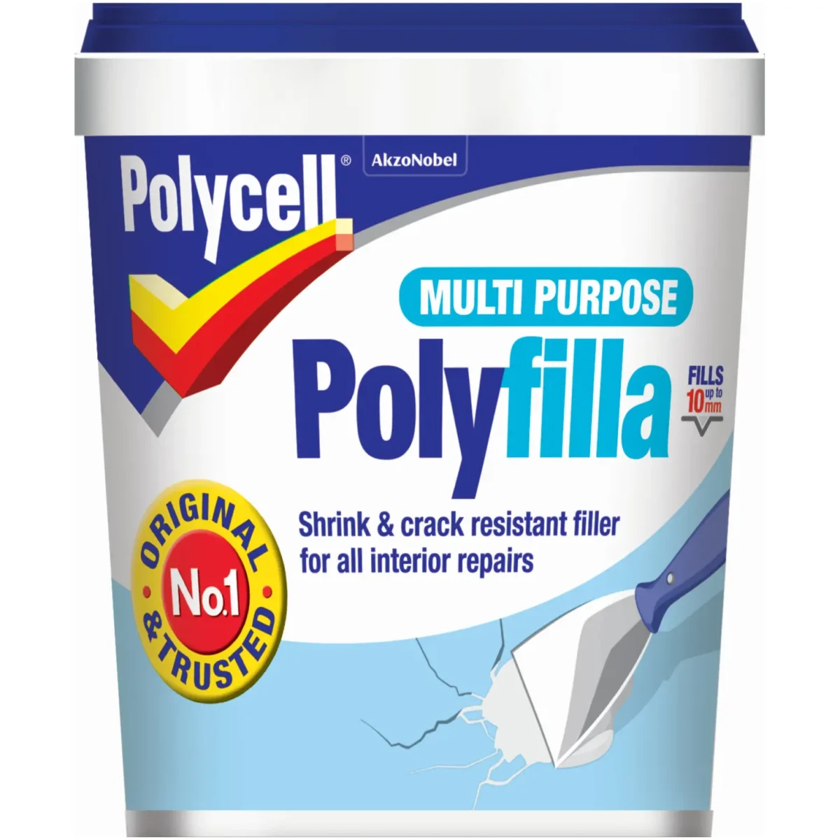 Polycell 1kg Multi Purpose Polyfilla Tub - Image 1