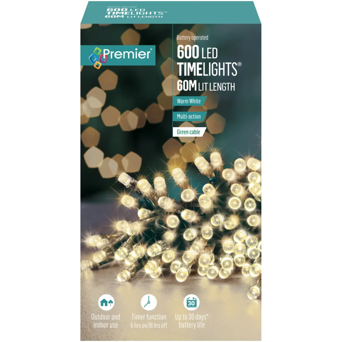 Premier 600 LED Outdoor Timelights Warm White - Image 1