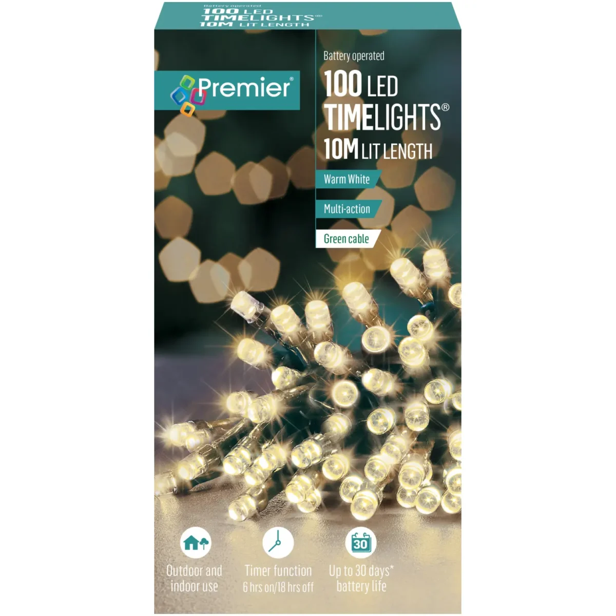 Premier 100 LED Timelights Warm White - Image 1