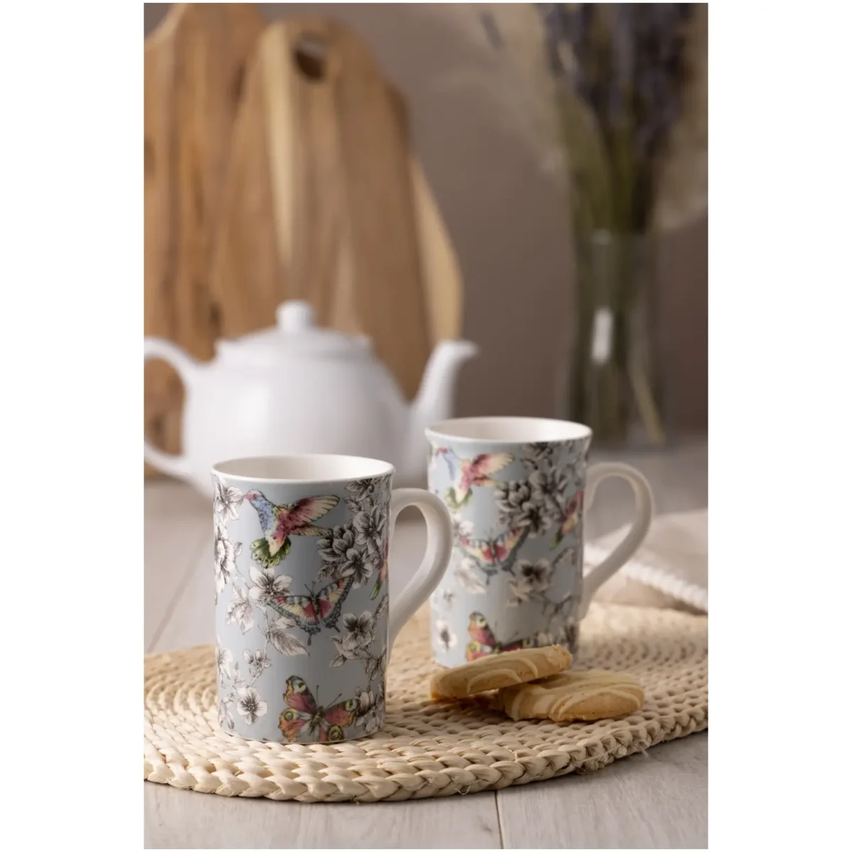 Price & Kensington Hummingbird Fine China Duckegg Mug - Image 2