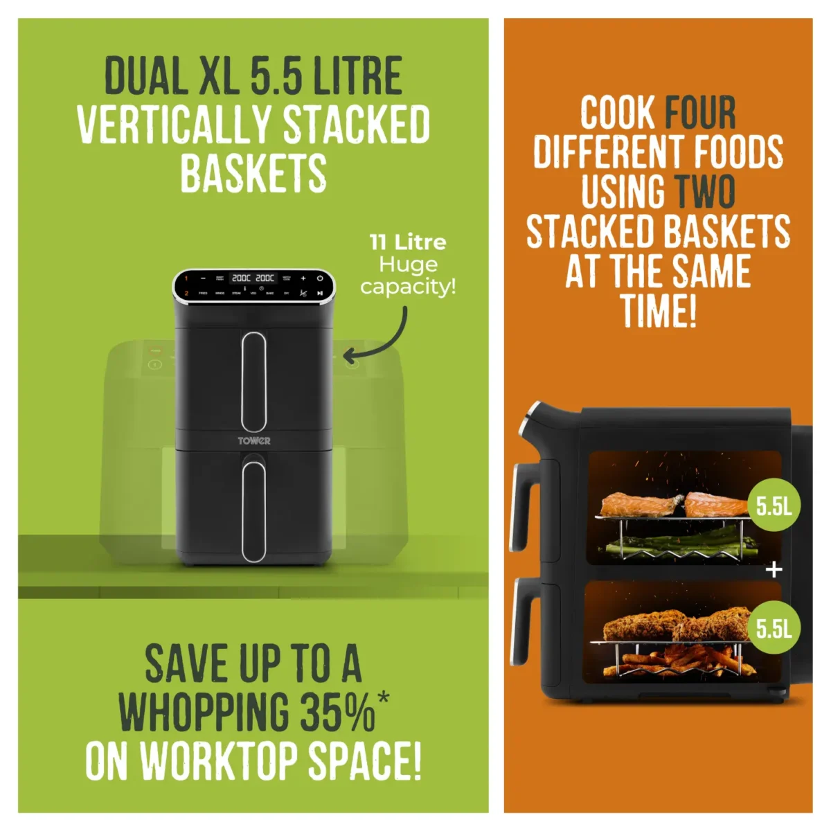 Tower Vortex Double Stack AirFryer 11 Litre Capacity - Image 5