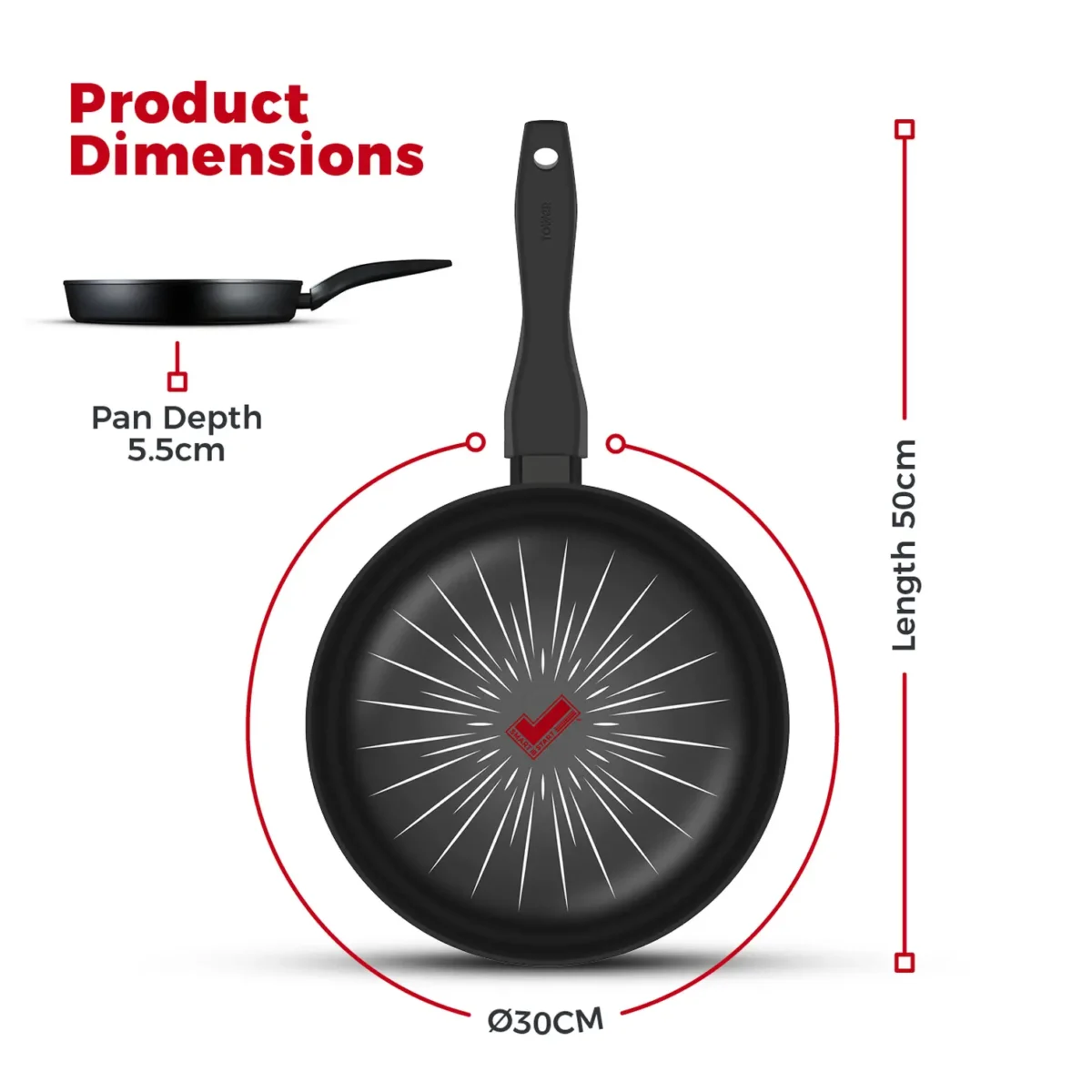 Tower Forged Smart Start Frying Pan 30cm - Image 9