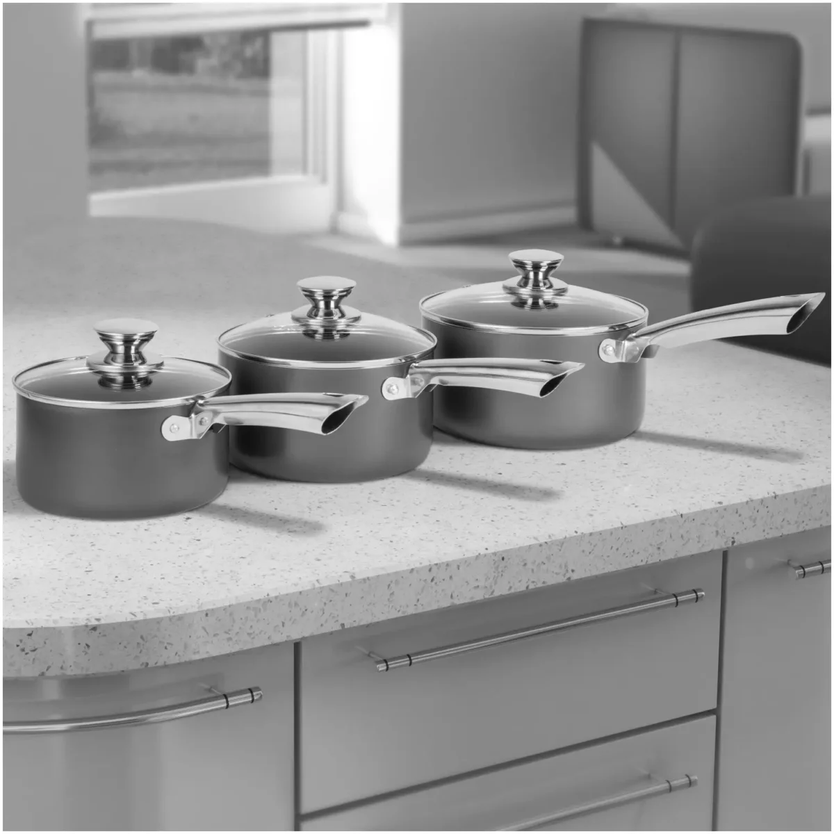 Morphy Richards Accents 3 Piece Pan Set Titanium - Image 2
