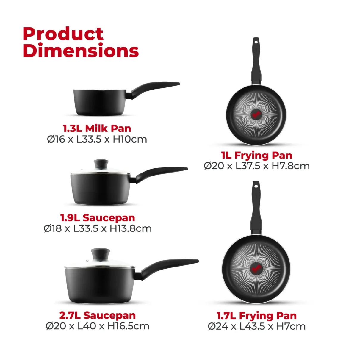 Tower Smart Start Gourmet 5 Piece Pan Set - Image 3