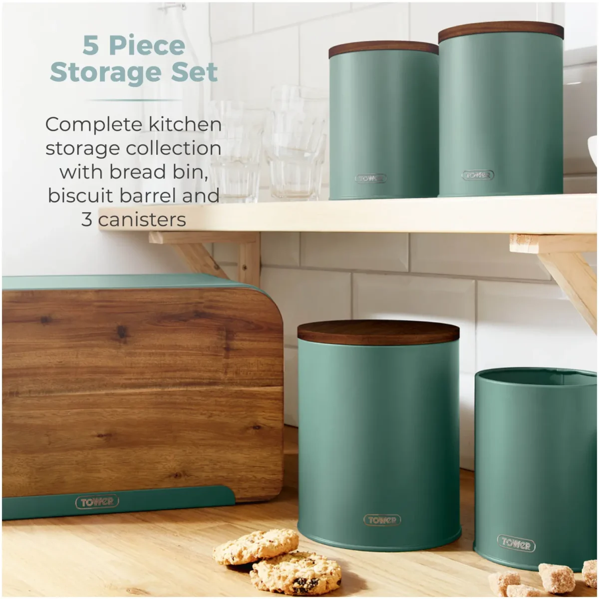 Tower Scandi 5 Piece Storage Set Jade - Image 3