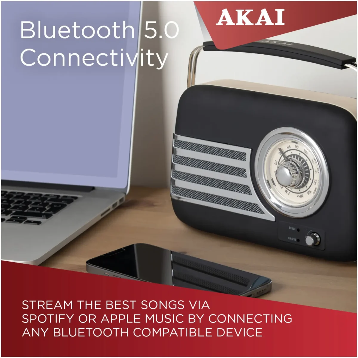 Itek A60048BLK Vintage Radio AM & FM Bands - Image 5