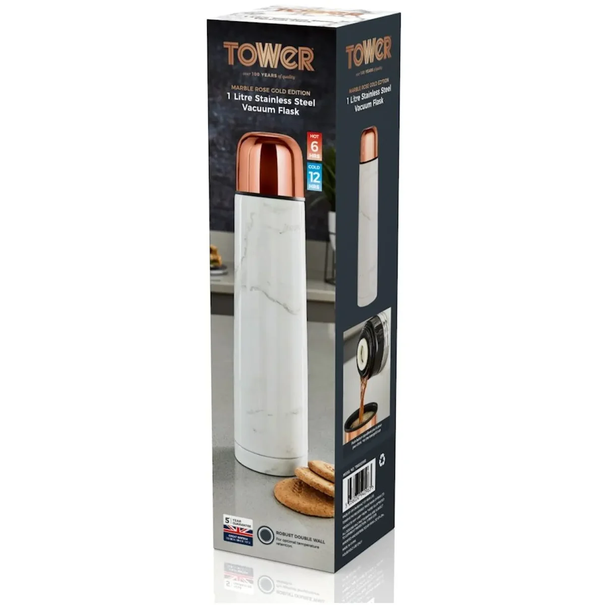 Tower Marble Rose Gold Flask 1.0Ltr - Image 5