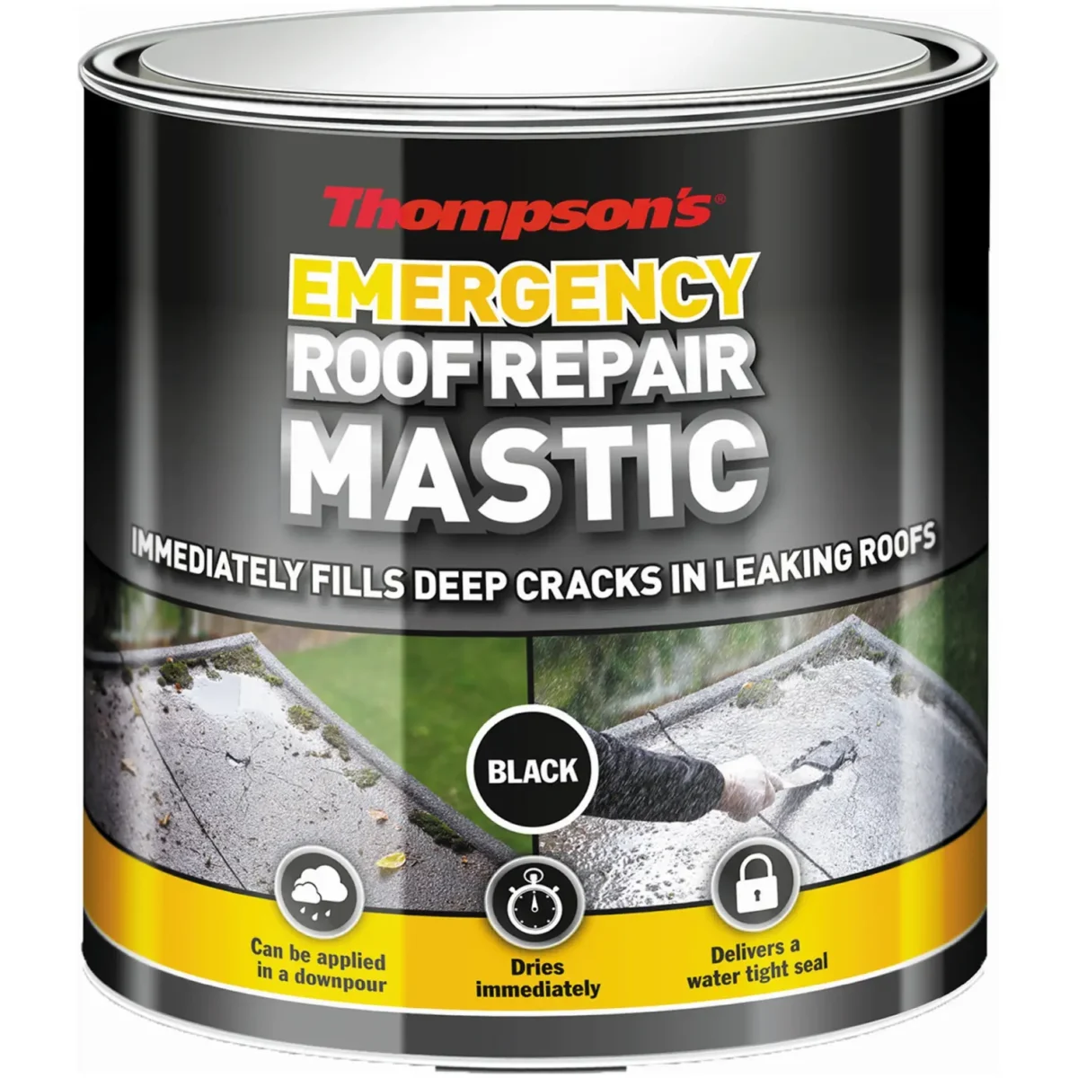 Thompson's Black Emergency Roof Mastic 750ml - Image 1