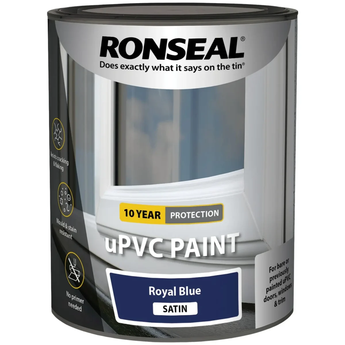 Ronseal UPVC Paint Royal Blue 750ml - Image 1