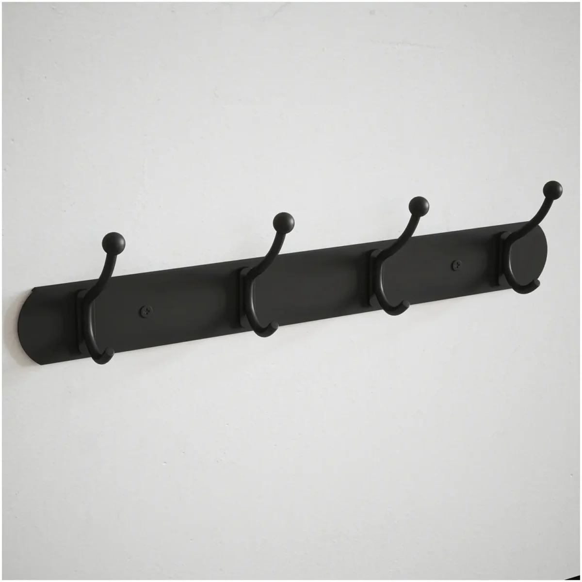 Rothley Hook Rail 4 Hook Black - Image 1