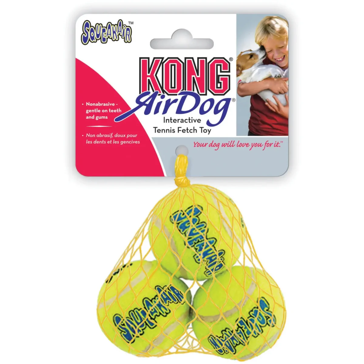Kong AirDog Squeakair Tennis Balls X-Small Pack of 3 - Image 1