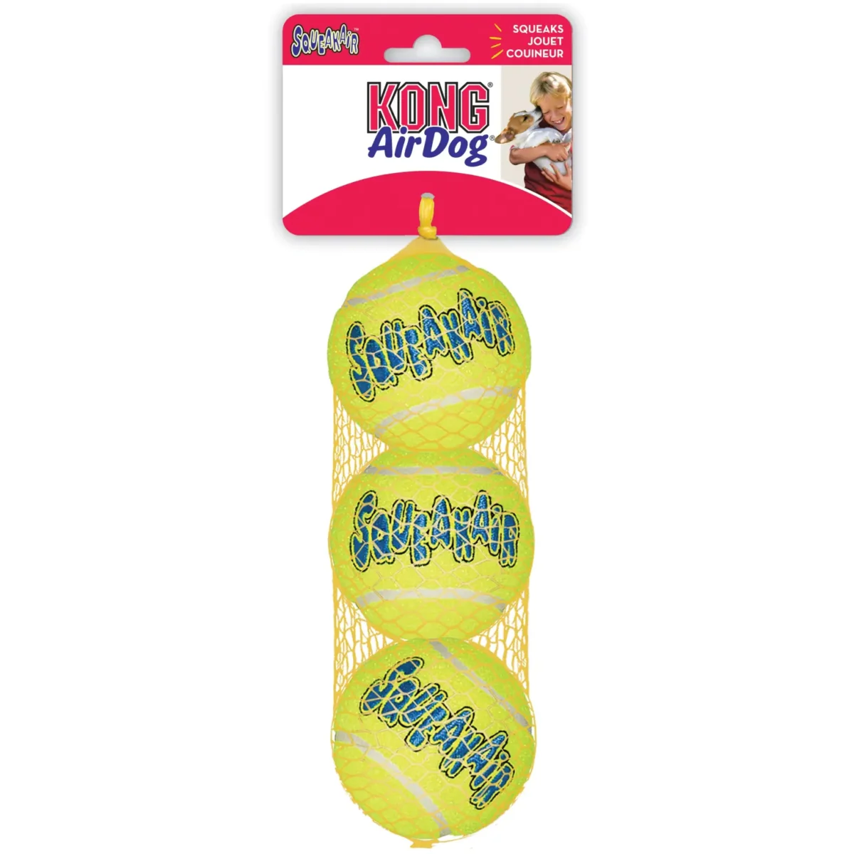Kong AirDog Squeakair Tennis Balls Pack of 3 - Image 1