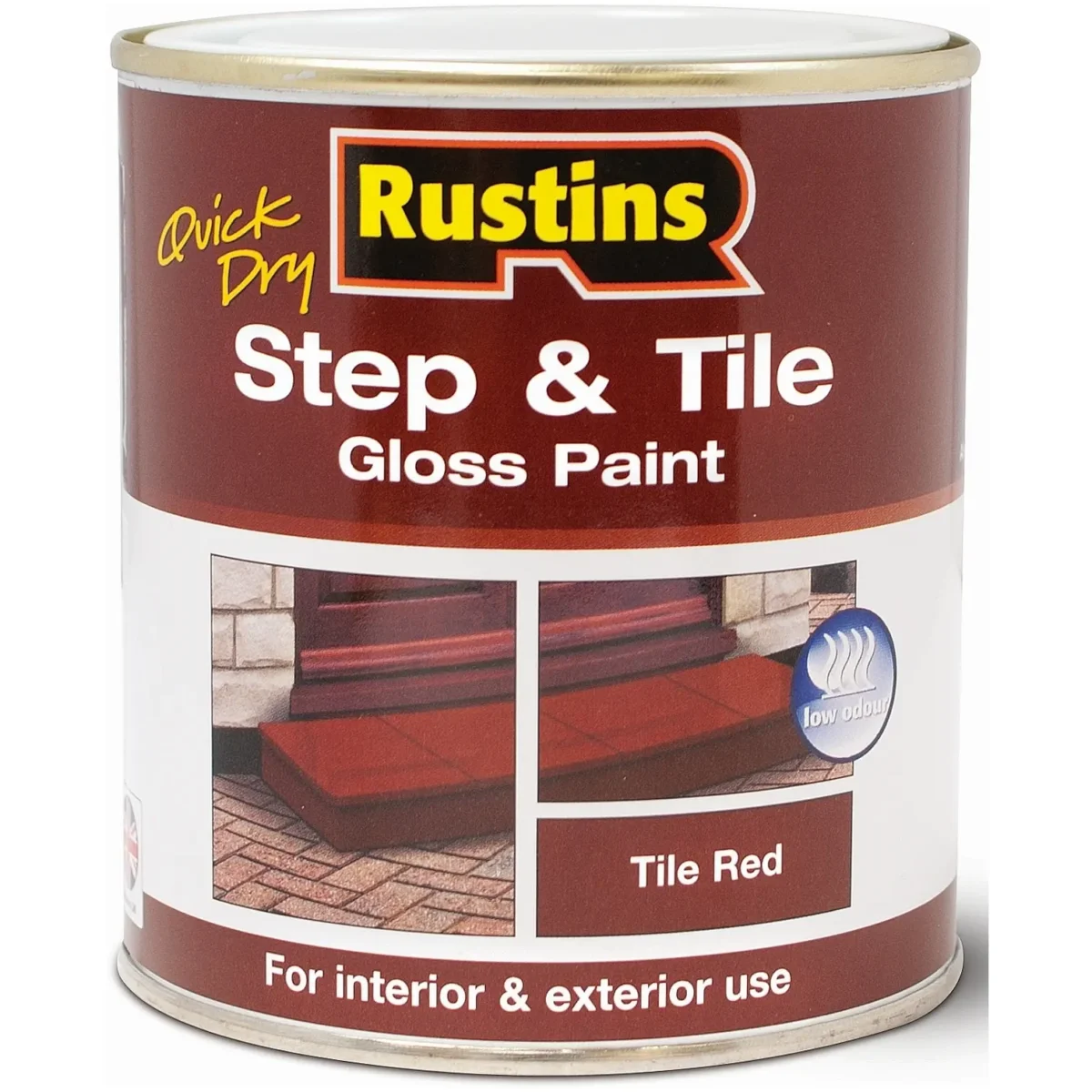 Rustins 500ml Step & Tile Paint GLOSS RED - Image 1