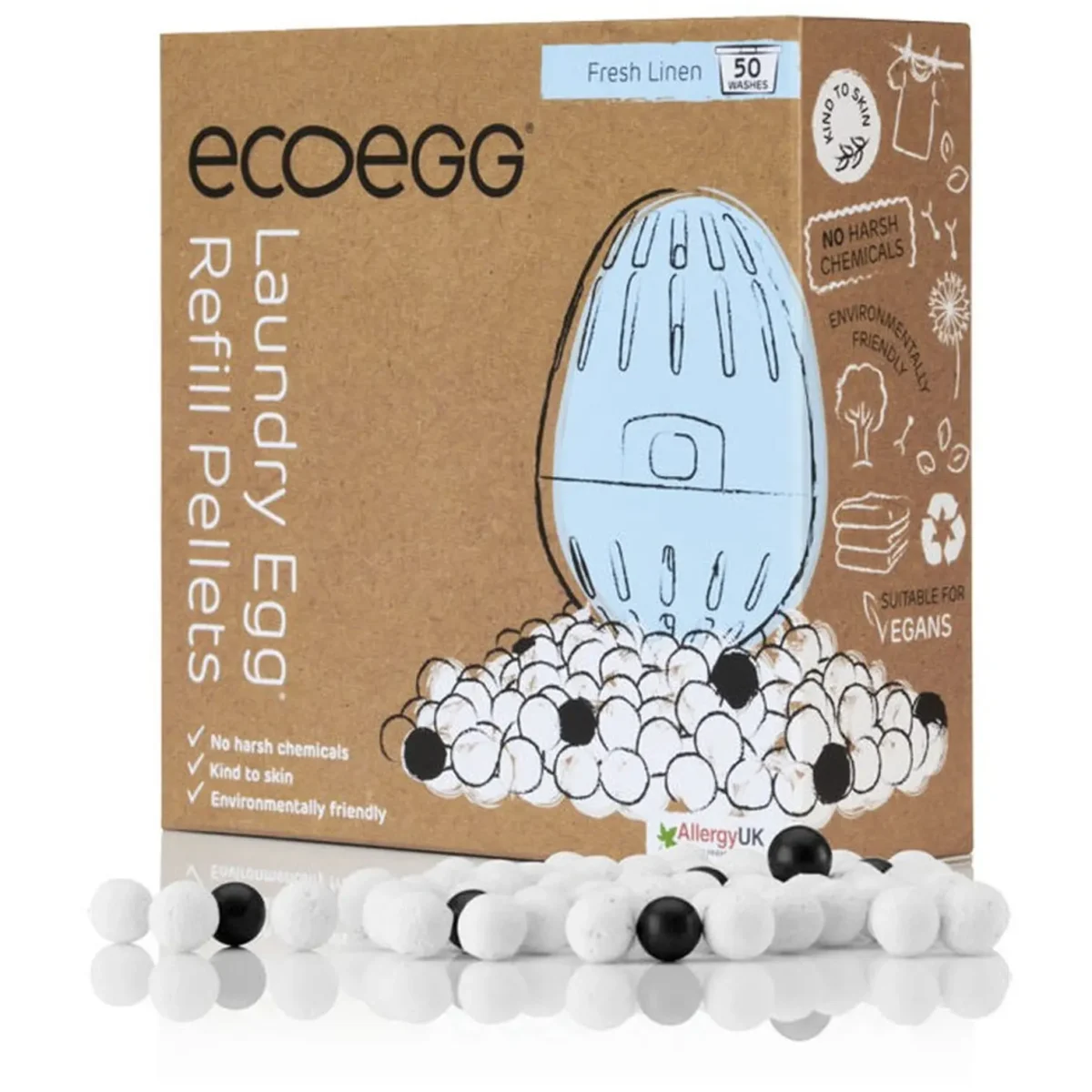 Ecoegg Laundry Egg Refill Pellets Fresh Linen Scented 50 Washes - Image 1