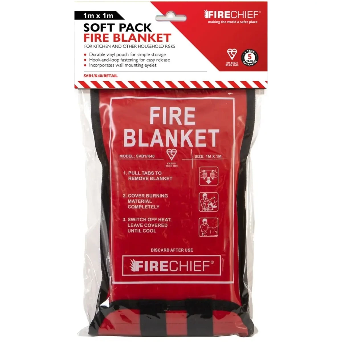 Fire Chief Fire Blanket 1 x 1 meter - Image 1