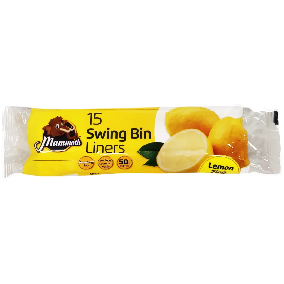 Mammoth Swing Bin Drawstring Liner 50L Lemon Zing Scent 15 Pack - Image 1