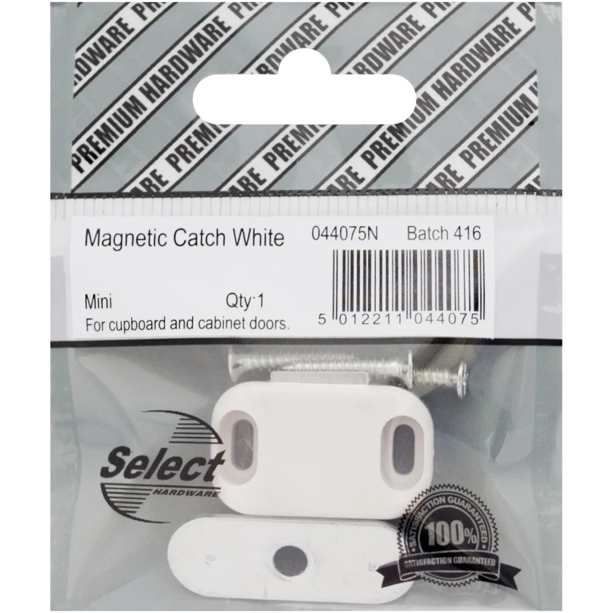 Select Magnetic Catch White pk1 - Image 1