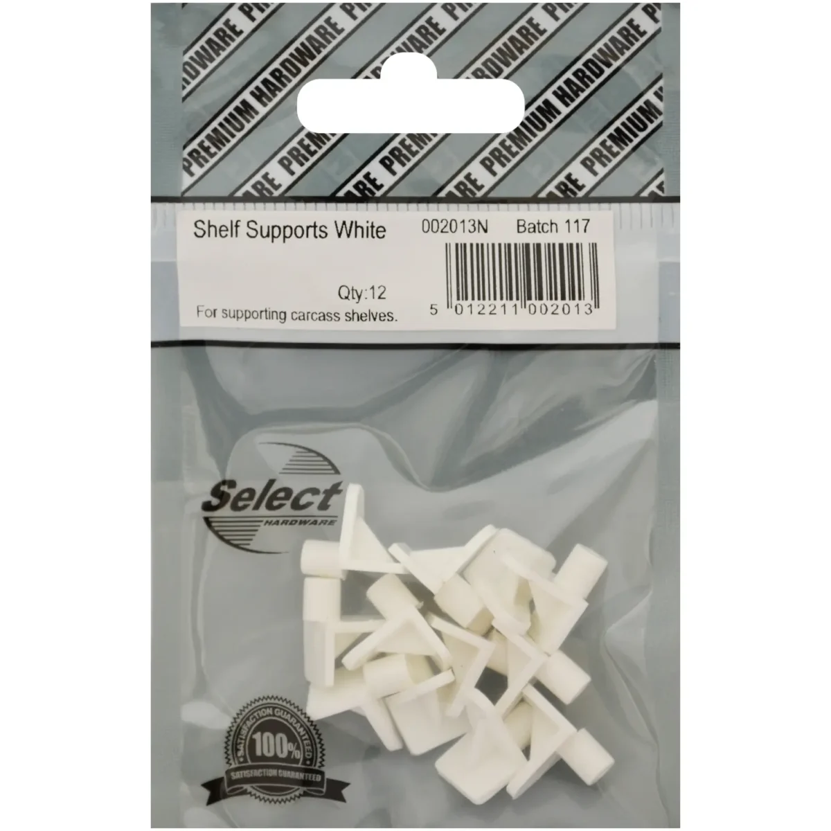 Select Shelf Support White pk12 - Image 1