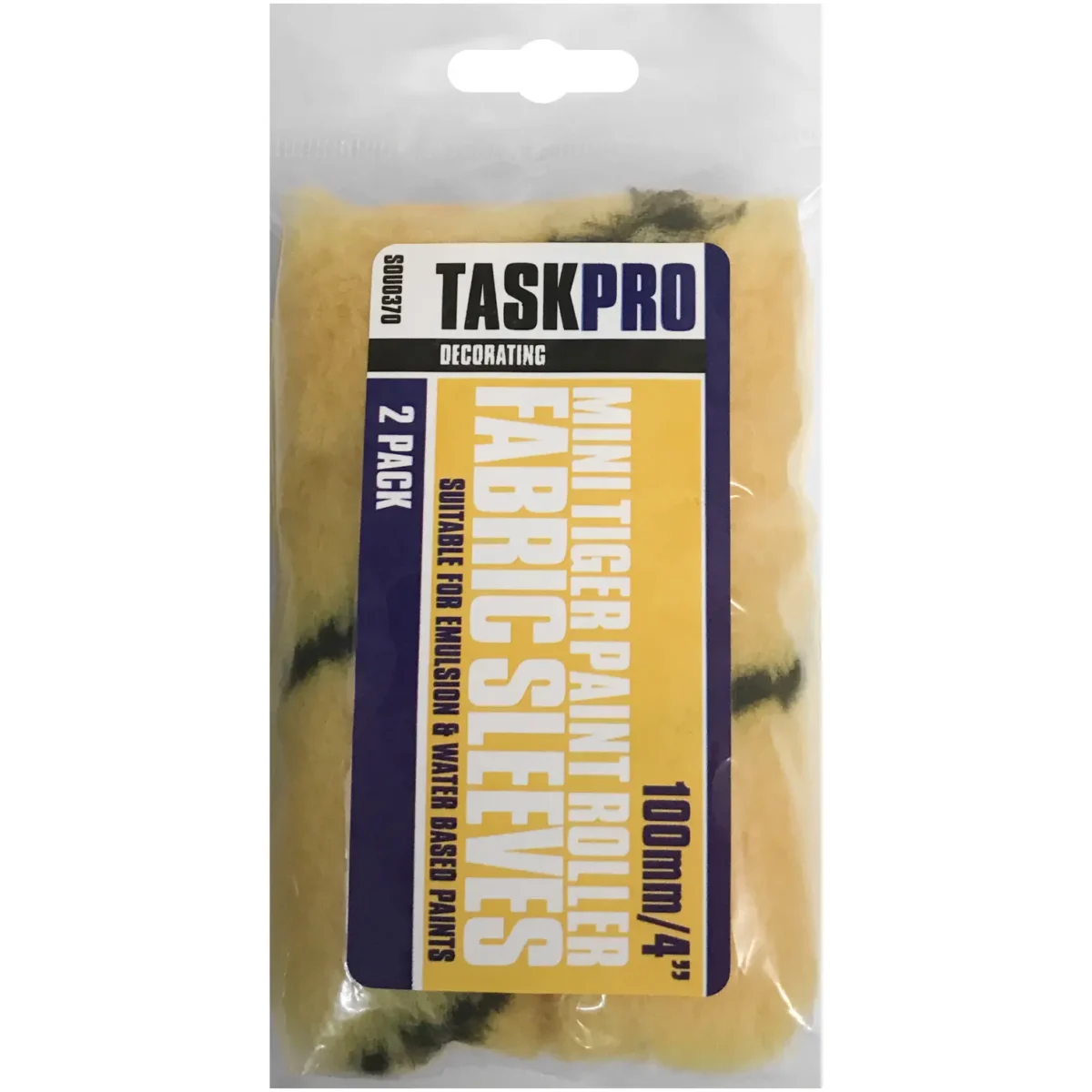 TaskPro Mini Fabric Paint Roller Sleeves 100mm / 4" pk2 - Image 1