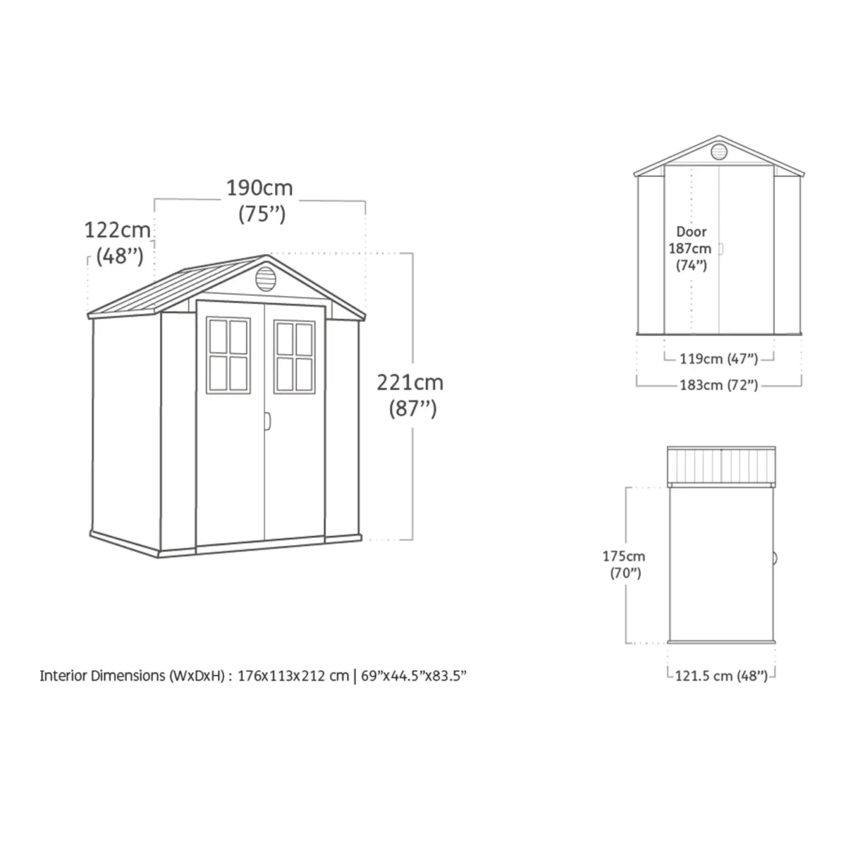 Keter Henley Plastic Shed 6x4ft - Image 3