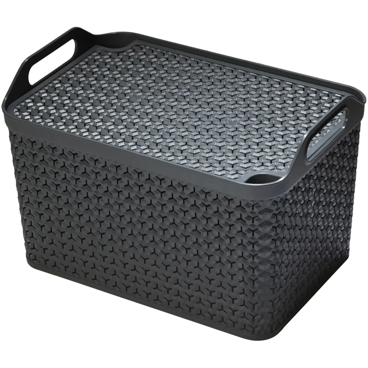 Strata Urban Store Basket And Lid Charcoal 21 Litres Capacity 29 x 30 x 43.5cm - Image 1
