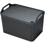 Strata Urban Store Basket And Lid Charcoal 21 Litres Capacity 29 x 30 x 43.5cm