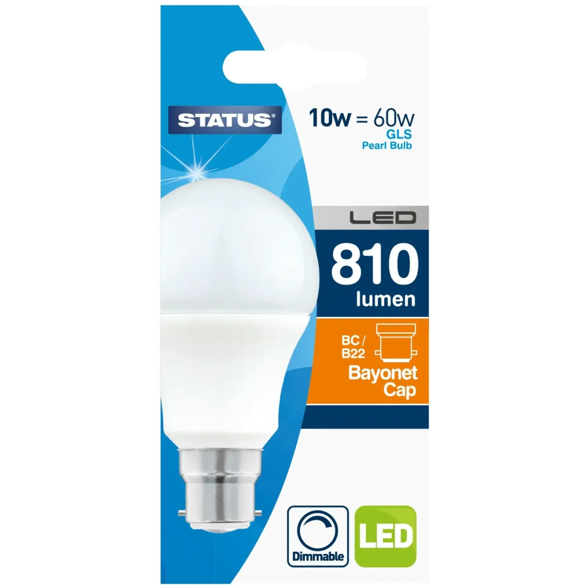 10/60w GLS W/White Dimmable BC10/60w GLS W/White Dimmable BC - Image 1