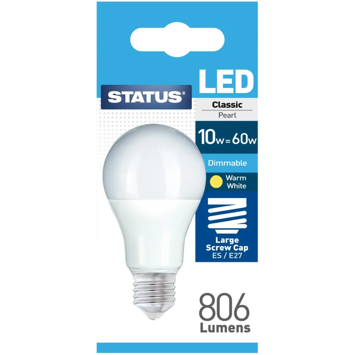 Status 10/60w GLS W/White Dimmable ES - Image 1