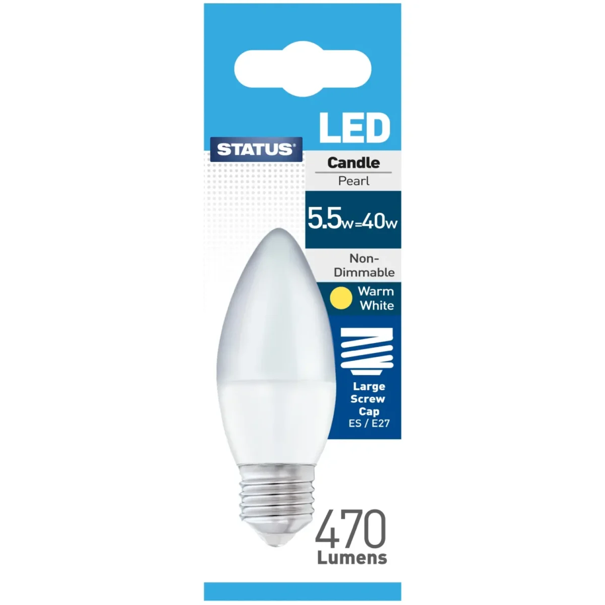 Candle LED ES Warm White Bulb 5w=40w - Image 1