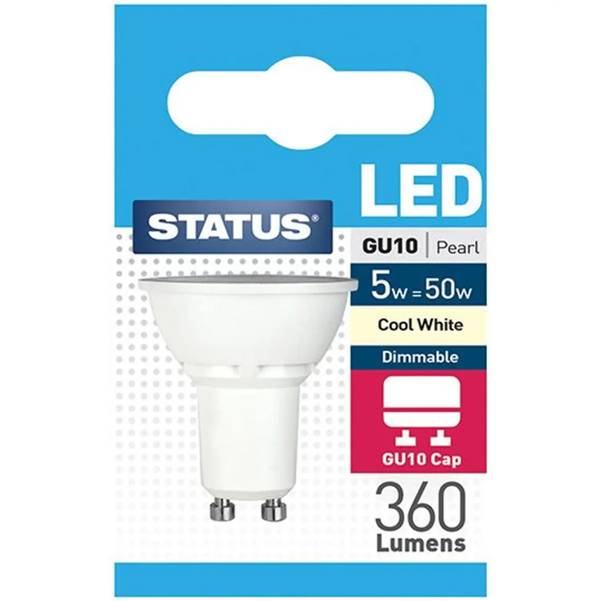 Status 5/50w GU10 Dimmable COOL WHITE - Image 1