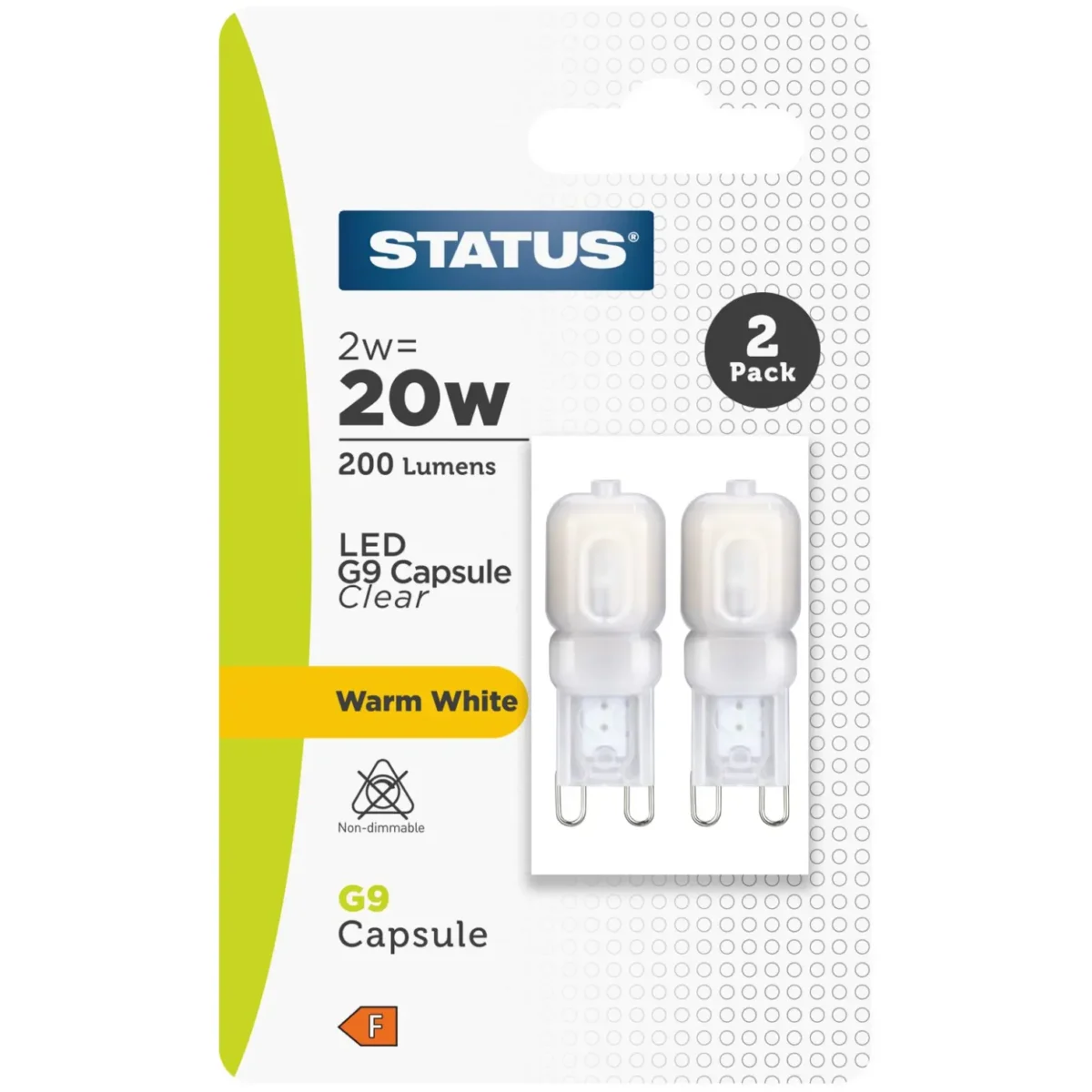 Status 2/20w LED G9 Warm White pack of 2 - Image 1