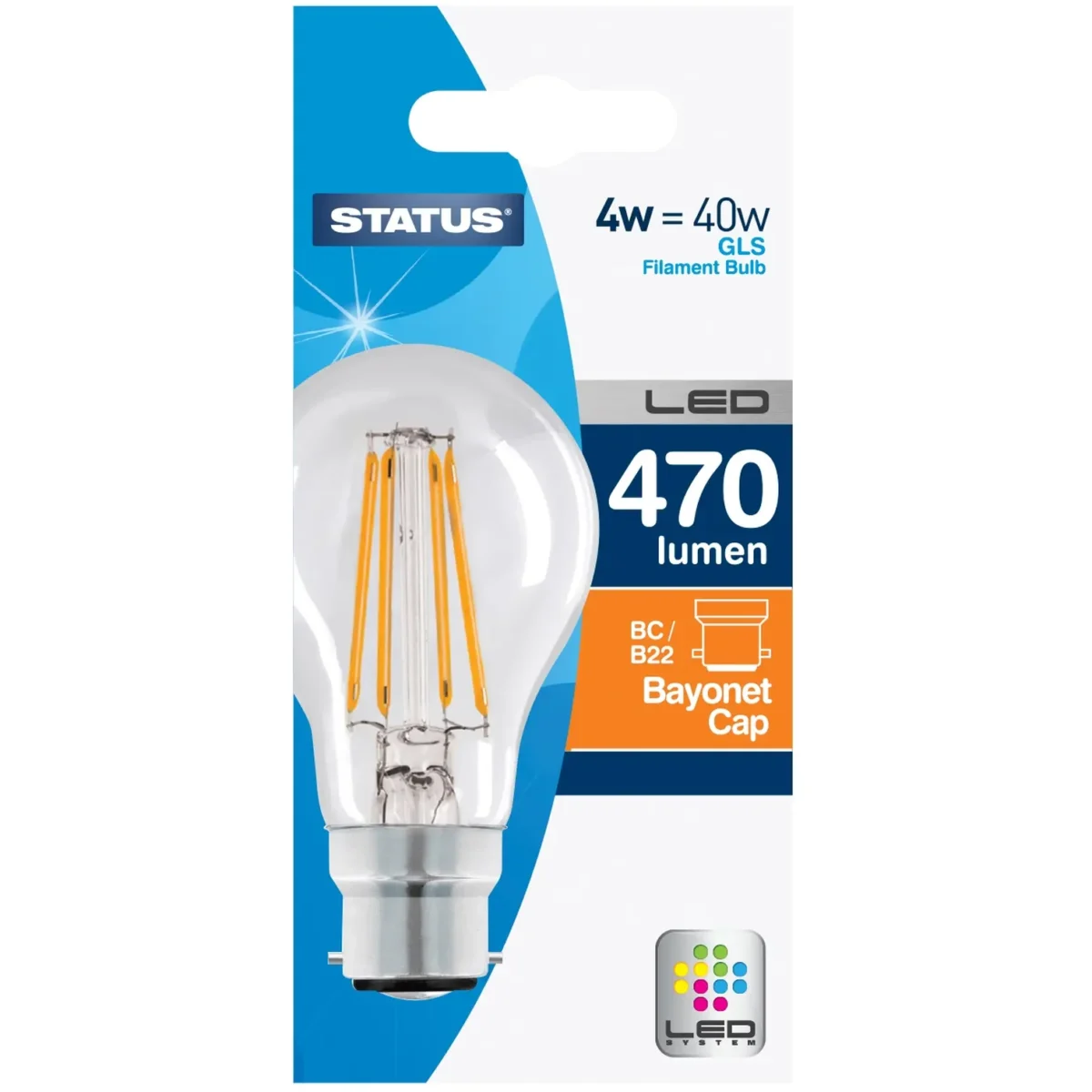 Status 4/40w Filament LED WW BC - Image 1