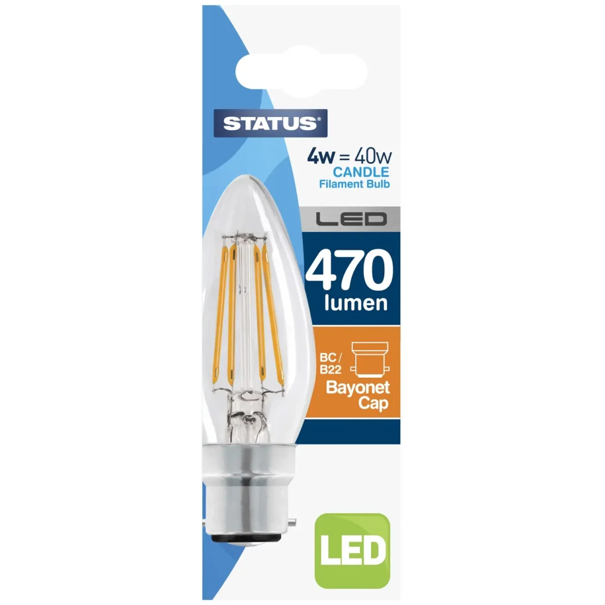 Status 4.5/40w GLS Filament LED WW BC - Image 1
