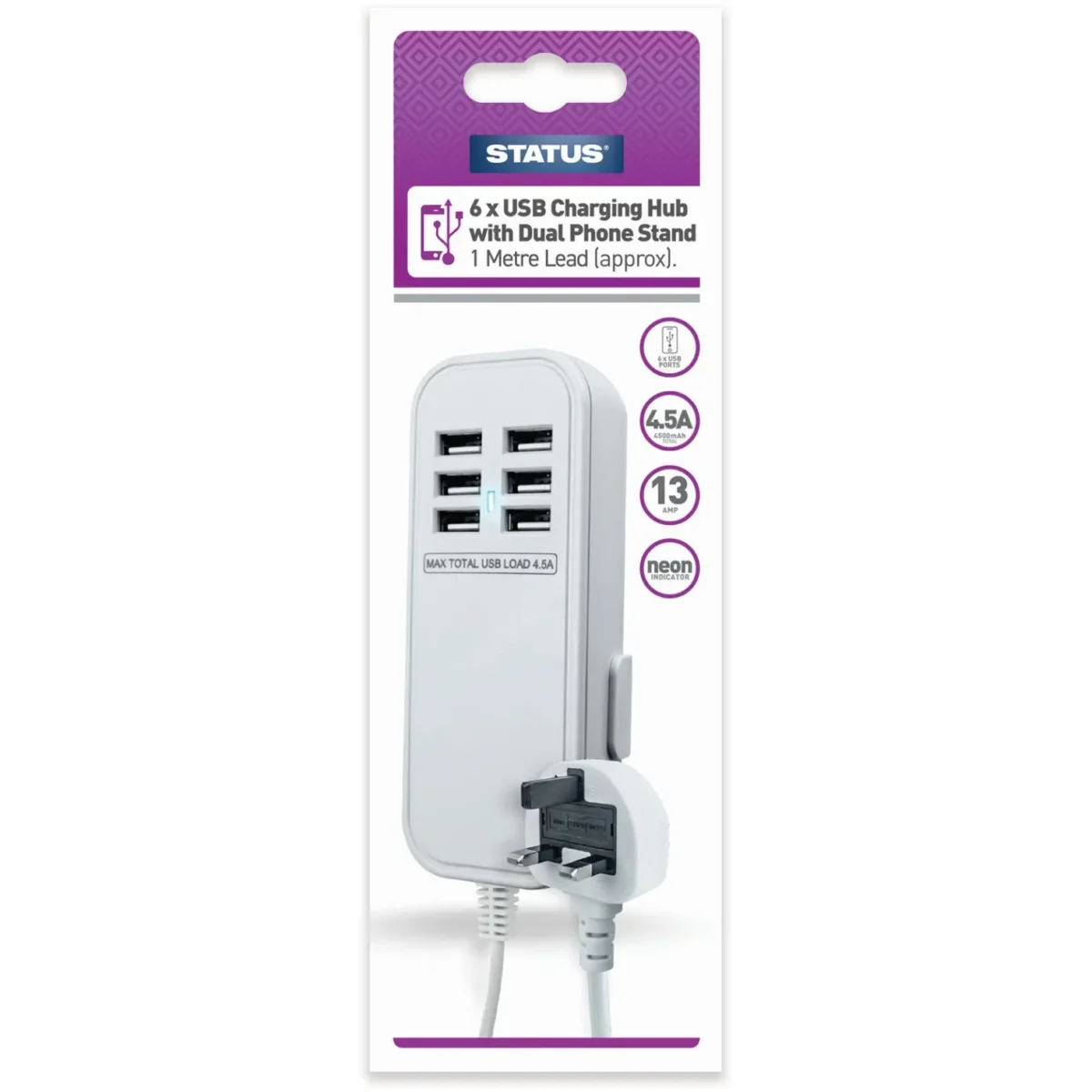 Status 6 x USB Charging Hub - Image 1