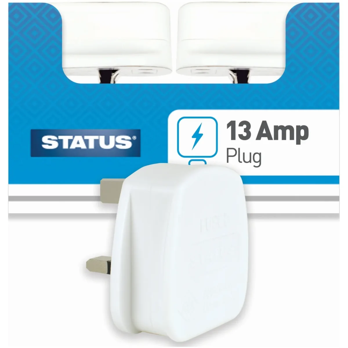Status 13amp 3Pin Plug White - Image 1