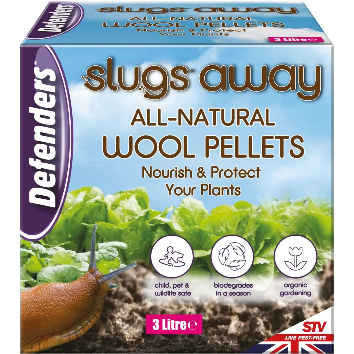 Defenders Slug Away All-Natural Wood Pellets 3 Litre