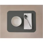 Freeform 2-Tone Grey Flexi Faux Leather Placemats 2 Pack 40x30cm - Image 3