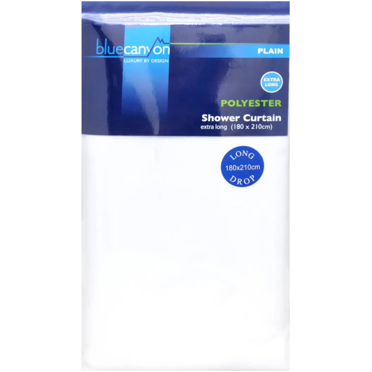 Blue Canyon Shower Curtain Polyester Plain White 180 x 210cm - Image 2