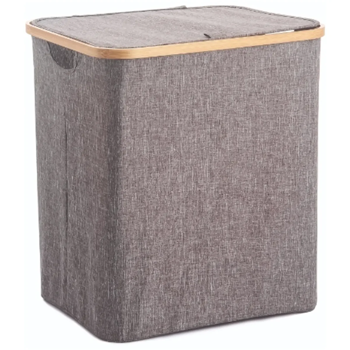 Blue Canyon Laundry Basket Grey With Bamboo Frame - Image 1