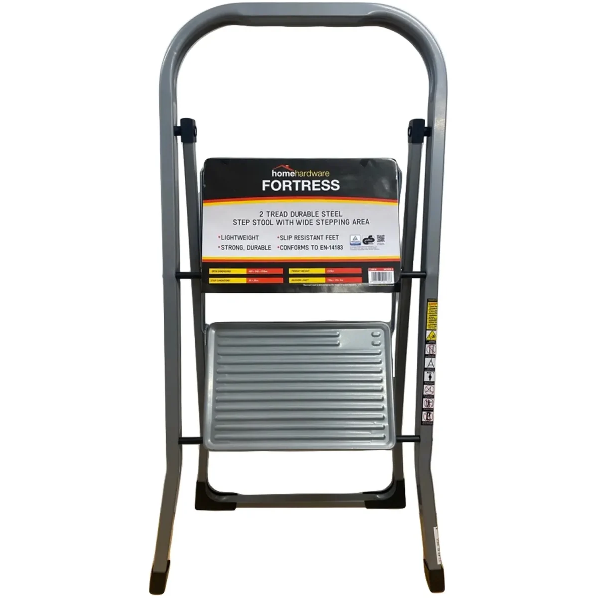 Fortress 2 Tread Step Stool Silver - Image 1