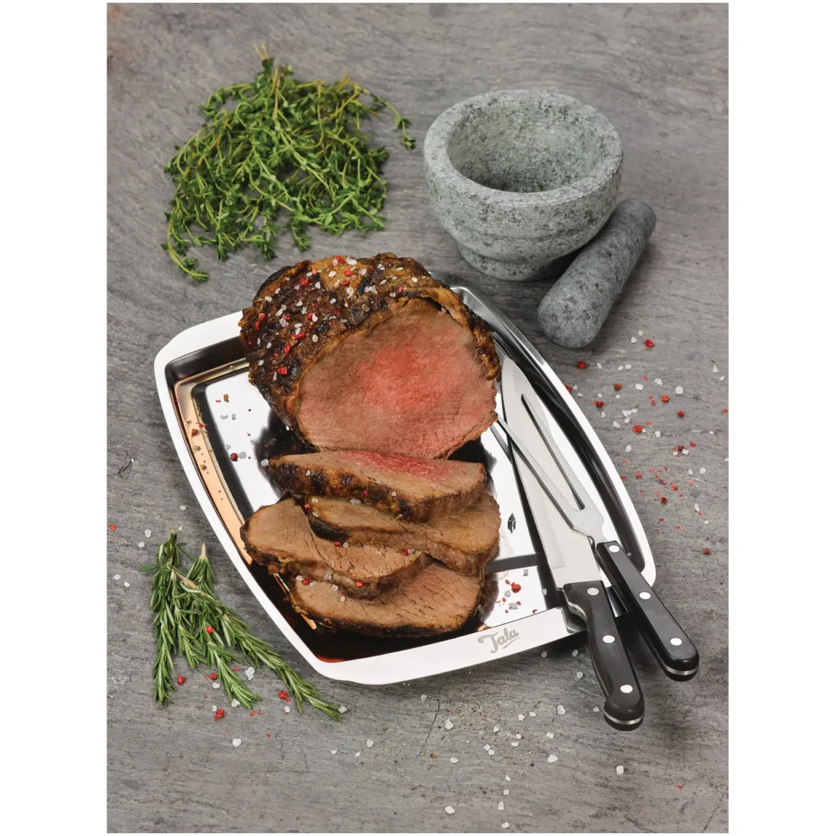 Tala Stainless Steel Carving Tray 35.5 x 25cm - Image 4
