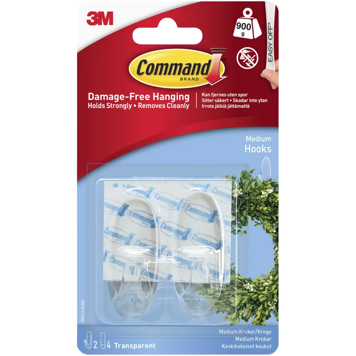 Command Clear Medium Hooks Set of 2 - Image 1