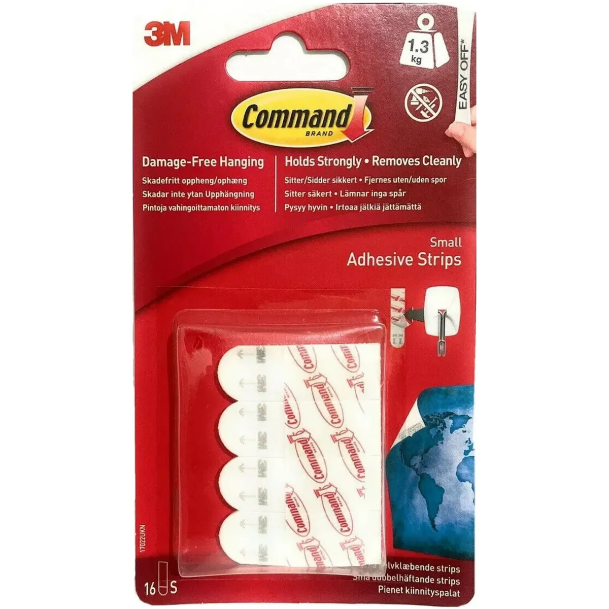 Command Small Adhesive Strips Pack of 16