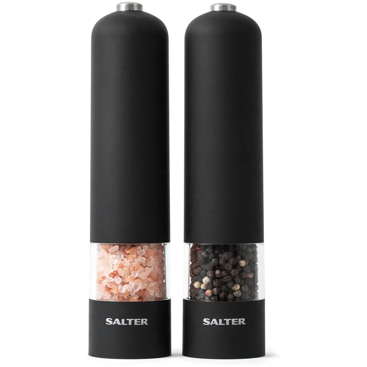 Salter Matt Black Electric Mill Set - Image 1