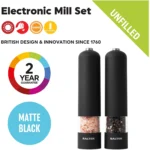 Salter Matt Black Electric Mill Set - Image 2