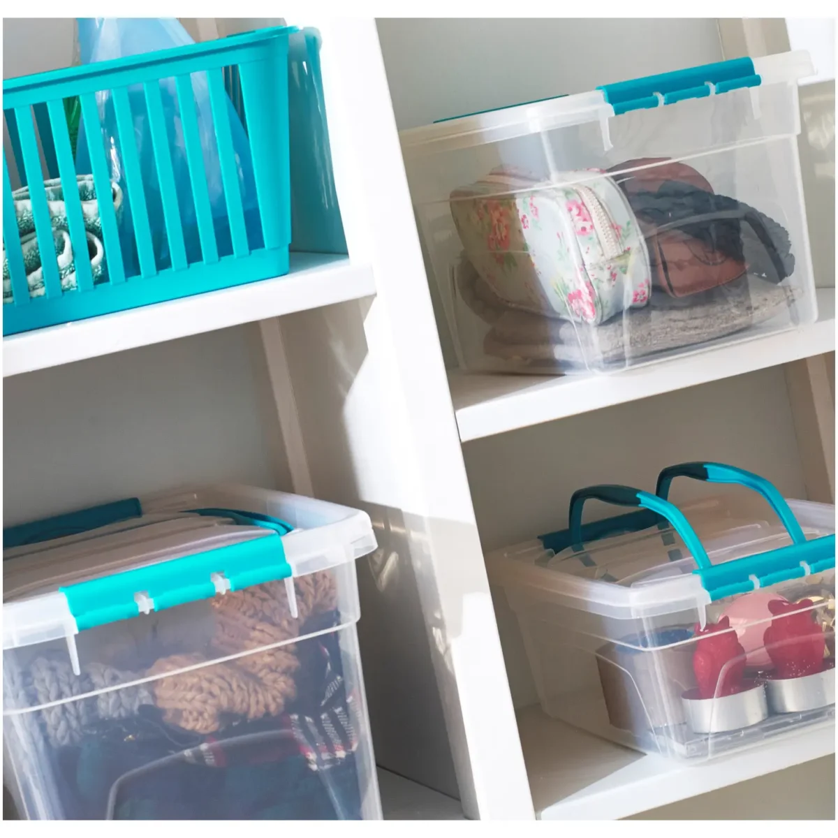 Whitefurze Teal Handy Basket 30x19x11cm - Image 3